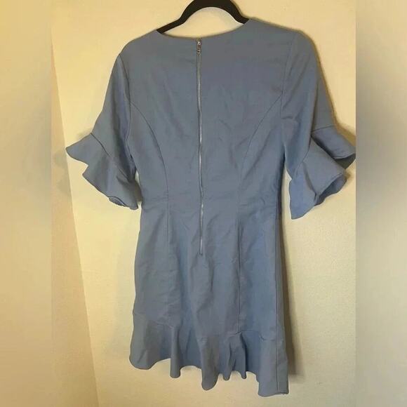 Gianni Bini Blue Ruffled Sheath Dress - Picture 4 of 6